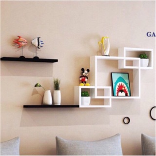 Bộ kệ trang trí ô vuông lồng thanh ngang như hình