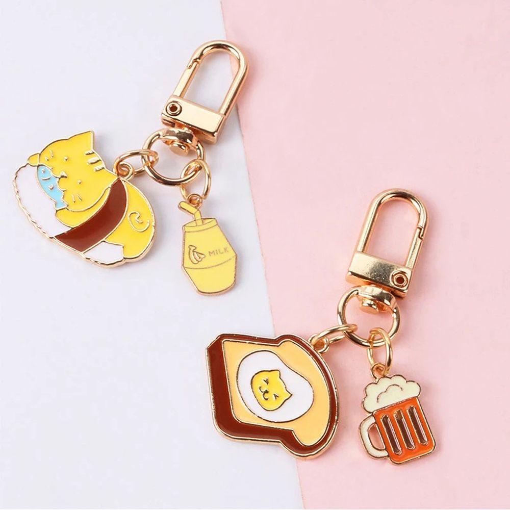 LANFY Móc Khóa Kim Loại Hình Mèo Dễ Thương Sáng Tạo