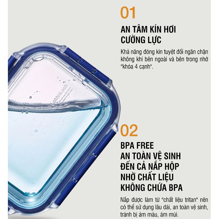 Hộp bảo quản thủy tinh Lock&Lock Top Class LBG (dung tích từ 300ml - 2000ml) - giadungmall