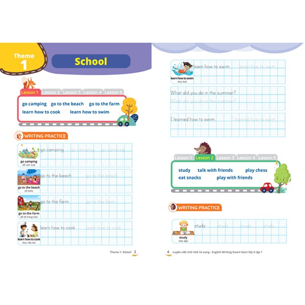 Sách Combo Luyện viết chữ nhớ từ vựng – English Writing Smart Start Lớp 5 - MGB