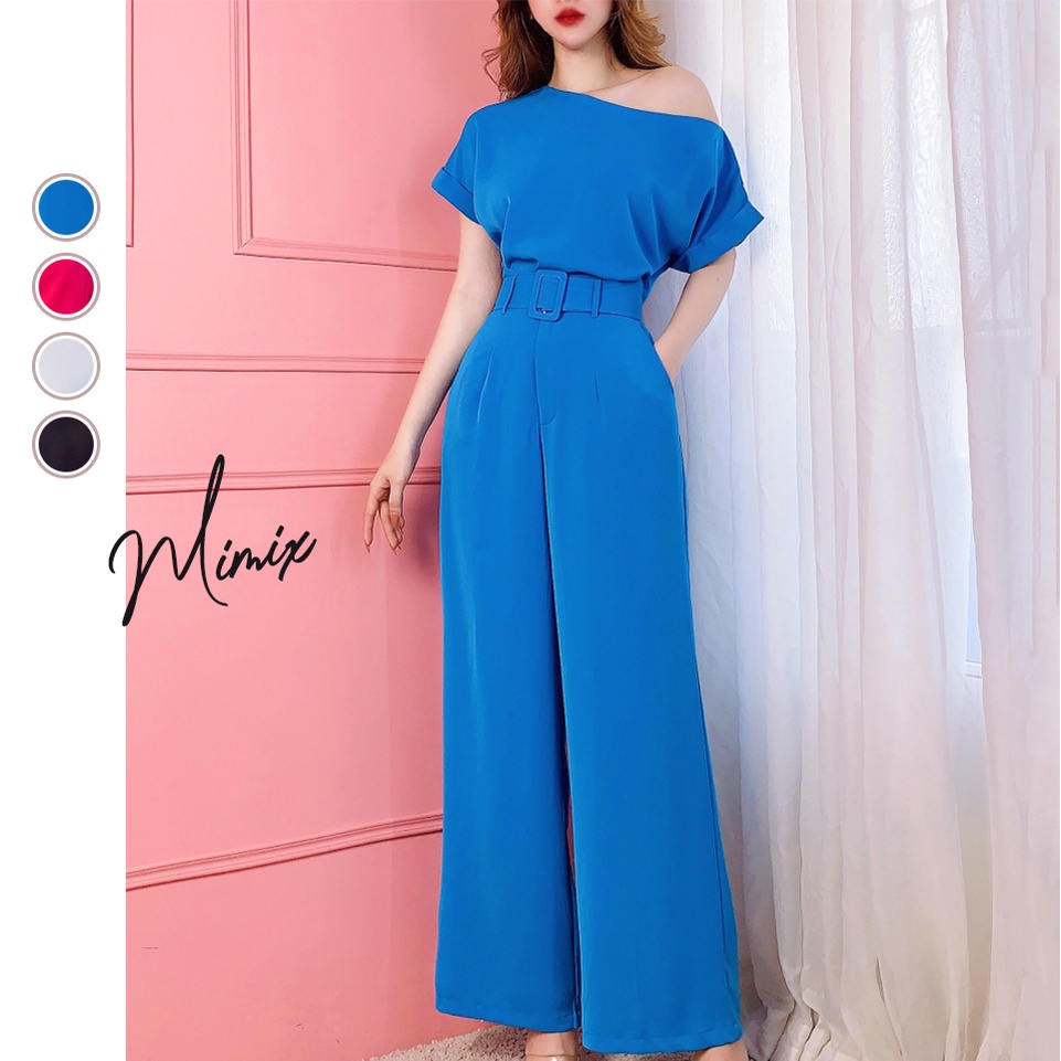 Set bộ rời áo tay lật và quần ống rộng kèm belt MIMIX BQ2210