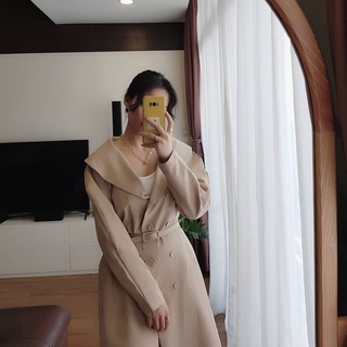 [Ảnh thật/video/sẵn] Áo khoác khaki dáng dài
