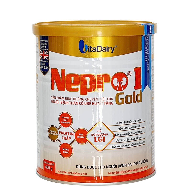 Nepro 1 Gold: Sản phẩm dinh dưỡng chuyên biệt cho người bệnh thận có Urê huyết tăng – Dùng được cho người tiểu đường