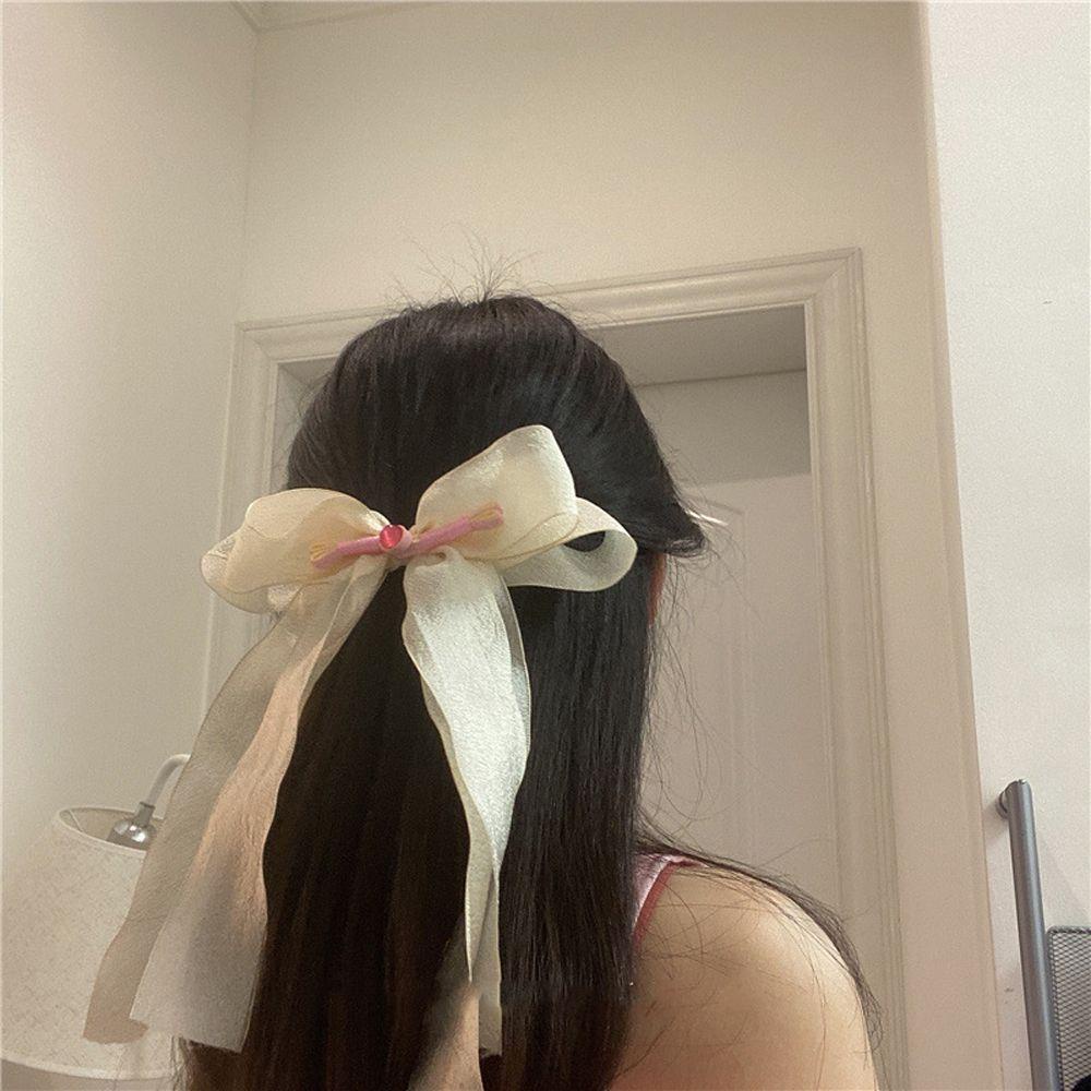 NICKOLAS Kẹp Tóc Nơ Ruy Băng Dễ Thương Ngọt Ngào Cho Nữ