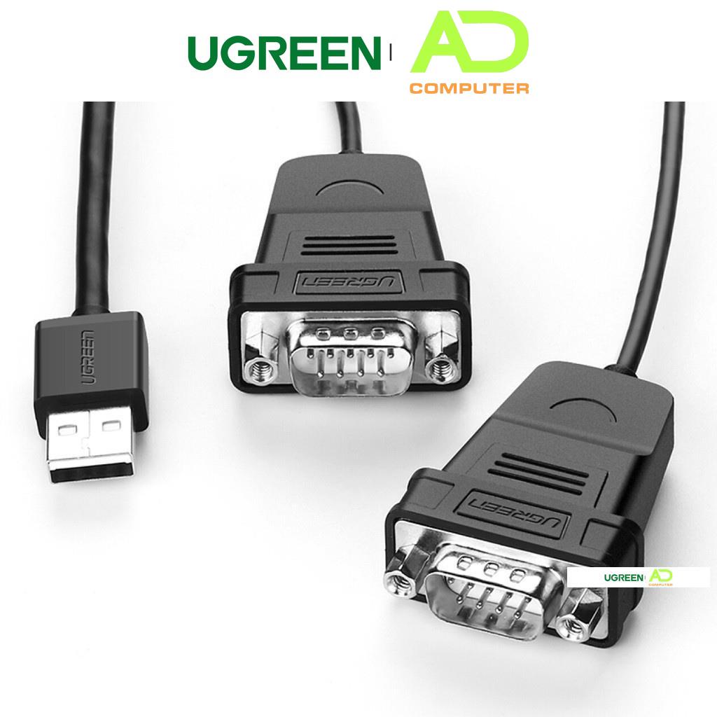 Cáp chuyển đổi UGREEN US229 USB 2.0 sang COM RS232 đầu đực, chuẩn DB9, dài 1.5m
