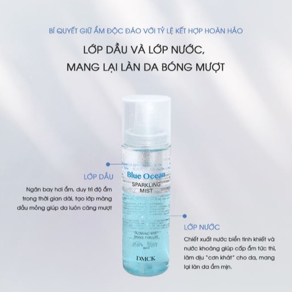 Xịt Khoáng Cấp Ẩm Tức Thì Chiết Xuất Nước Biển Xanh DMCK Blue Ocean Sparkling Mist 80ml | BigBuy360 - bigbuy360.vn