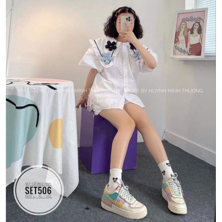 Set big size cổ bèo hoa siêu dể thương từ 60kg-90kg