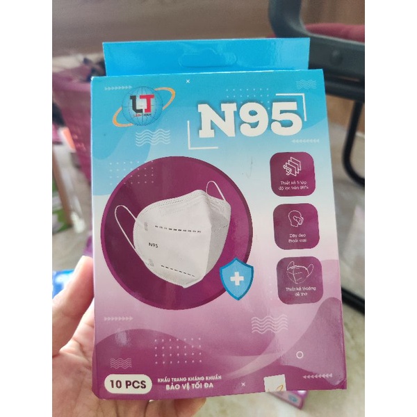 khẩu trang N95 ko van 5 lớp hộp 10 cái