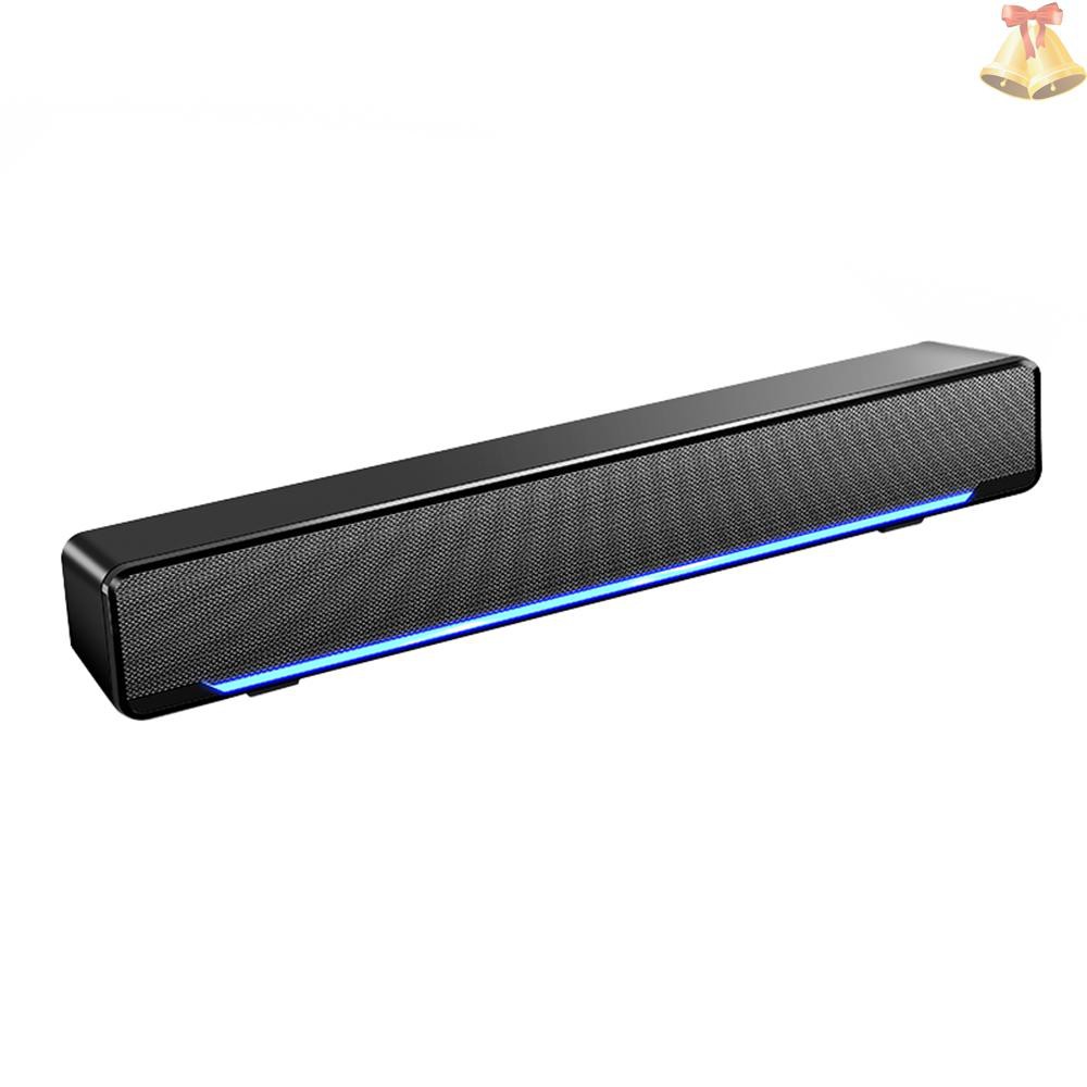 ONE SADA V-196 USB Wired Computer Speaker Bar Stereo Subwoofer Powerful Music Player Bass Surround Sound Box 3.5mm Audio Input for PC Laptop Smartphone Tablet MP3 MP4