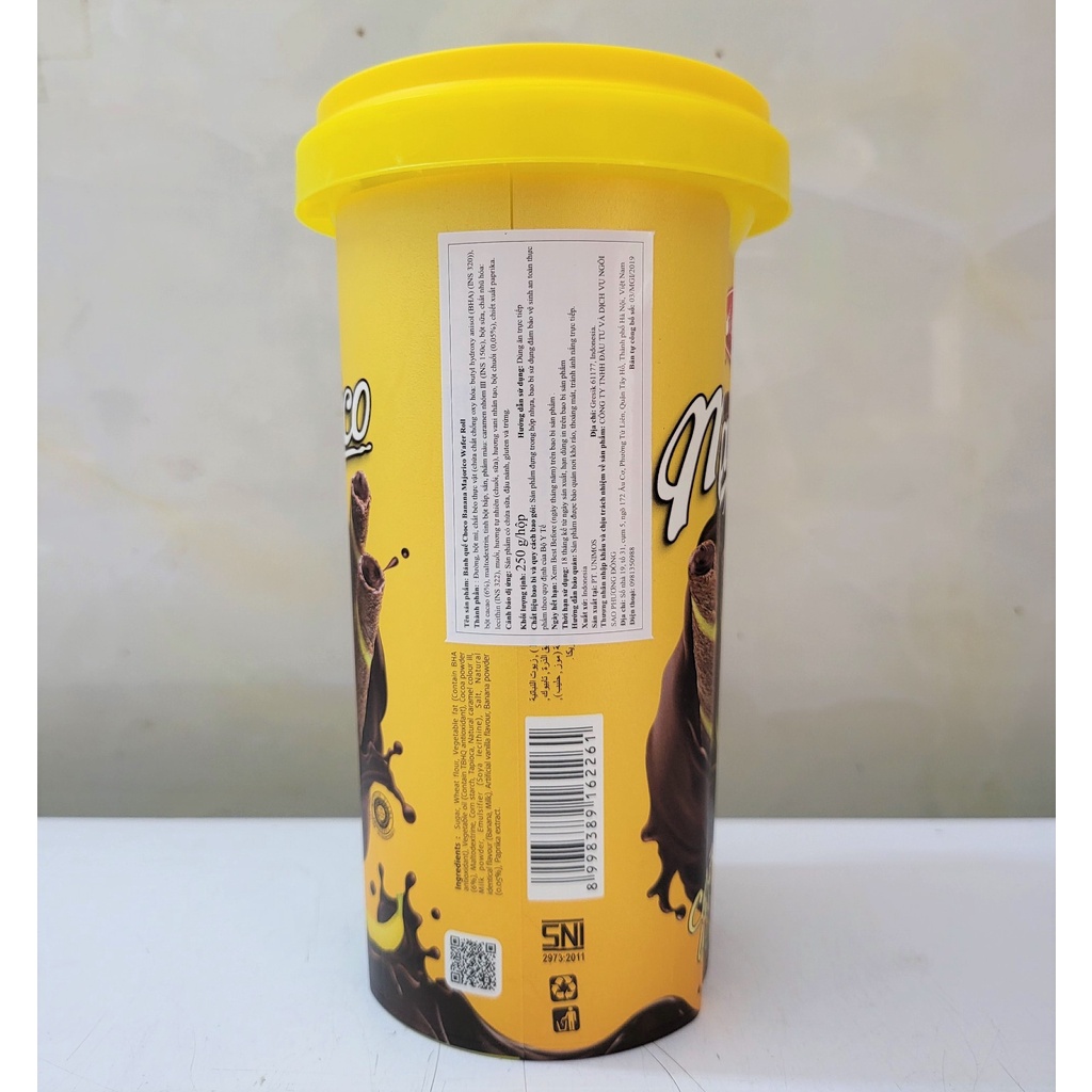 [Hộp VÀNG 250g] BÁNH QUẾ VỊ CHUỐI VÀ SÔ CÔ LA Majorico [Indonesia] KOKOLA Choco Banana Wafer Roll (halal)