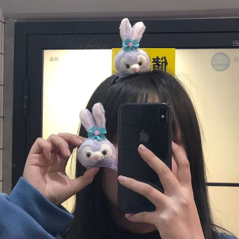 Kẹp Tóc Hình Tai Thỏ Nhồi Bông Dễ Thương