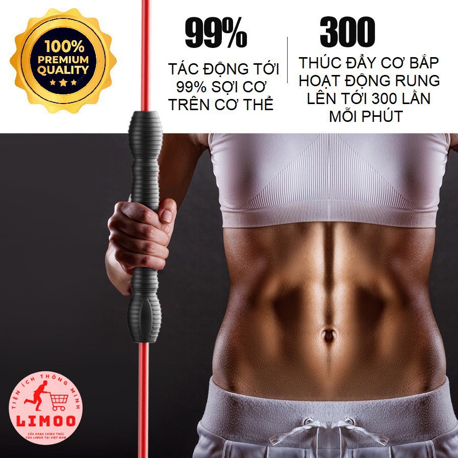 MVP616 Gậy Rung Tập Gym - Thanh Rung Đàn Hồi tập thể dục cơ tay đa năng tại nhà làm gọn cơ thể săn chắc các cơ
