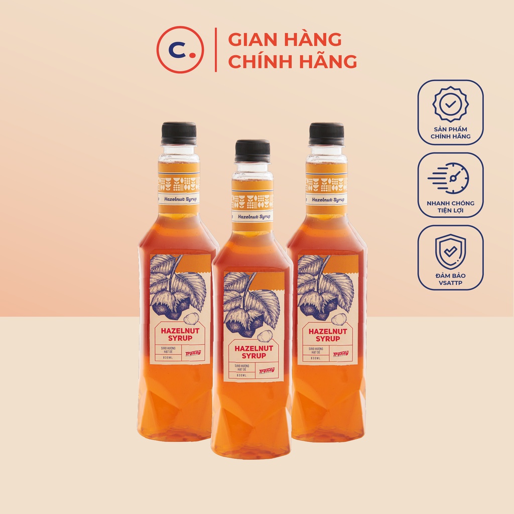 Syrup Trendy 830ml - Chuyên dùng cho pha chế đồ uống, trà sữa, trà hoa quả