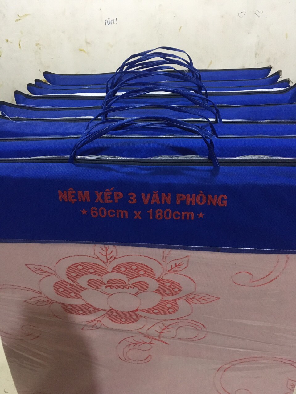 NỆM CAO SU 100% GẤP 3 – NỆM VĂN PHÒNG 65X180X3CM DÀNH CHO 1 NGƯỜI NẰM - HMB STORE