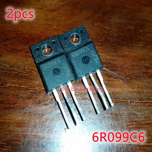 2 chiếc 6R099C6 38A 600V bóng bán dẫn hàn FET TO-220F, đảm bảo chất lượng