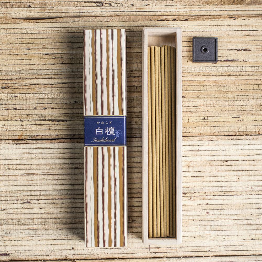 Nhang thơm sạch Nhật Bản Kayuragi gỗ đàn hương 40 que, Thanh hương thư giãn, khử mùi Nippon Kodo