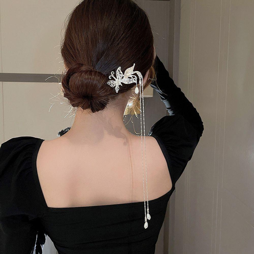 USNOW Trâm Cài Tóc Đính Hoa Và Bướm Phong Cách Trung Hoa Cổ Điển Cho Nữ