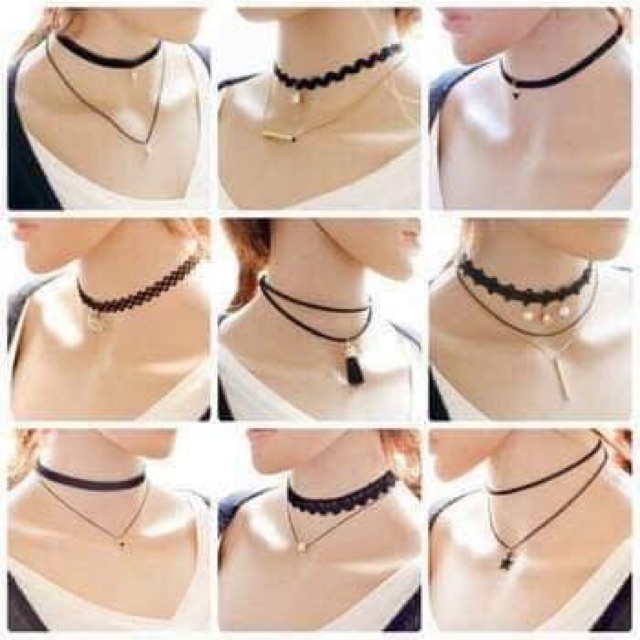 set 5 vòng chocker cá tính cho nữ
