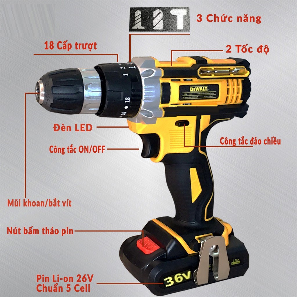 [ Giảm giá sốc ] MÁY KHOAN PIN DEWALT 36V MADE IN USA