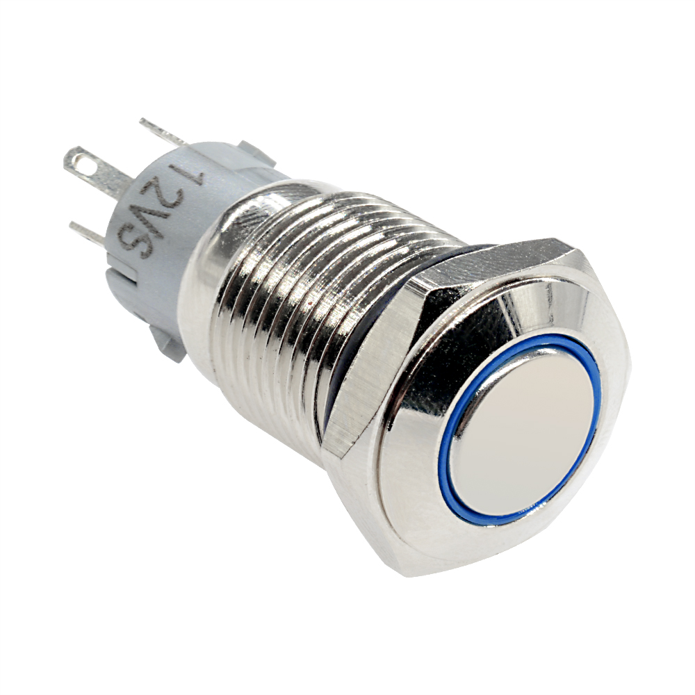 Công tắc tắt mở DIYMORE cho đèn LED Angel Eye bằng kim loại màu xanh lam 12V 5 chân 16mm