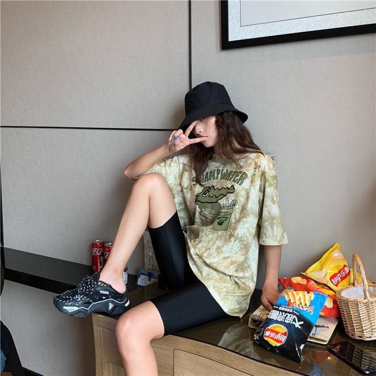 Áo Thun Nữ - Áo loang bạn thân in hình cá sấu LE34 | BigBuy360 - bigbuy360.vn