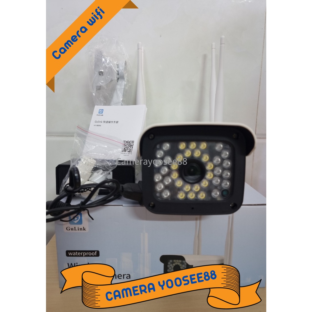 Camera Wifi GULINK dùng ngoài trời 36 led full HD 1080P quan sát ban đêm có màu nhận diện sắc nét cực rõ, chống nước