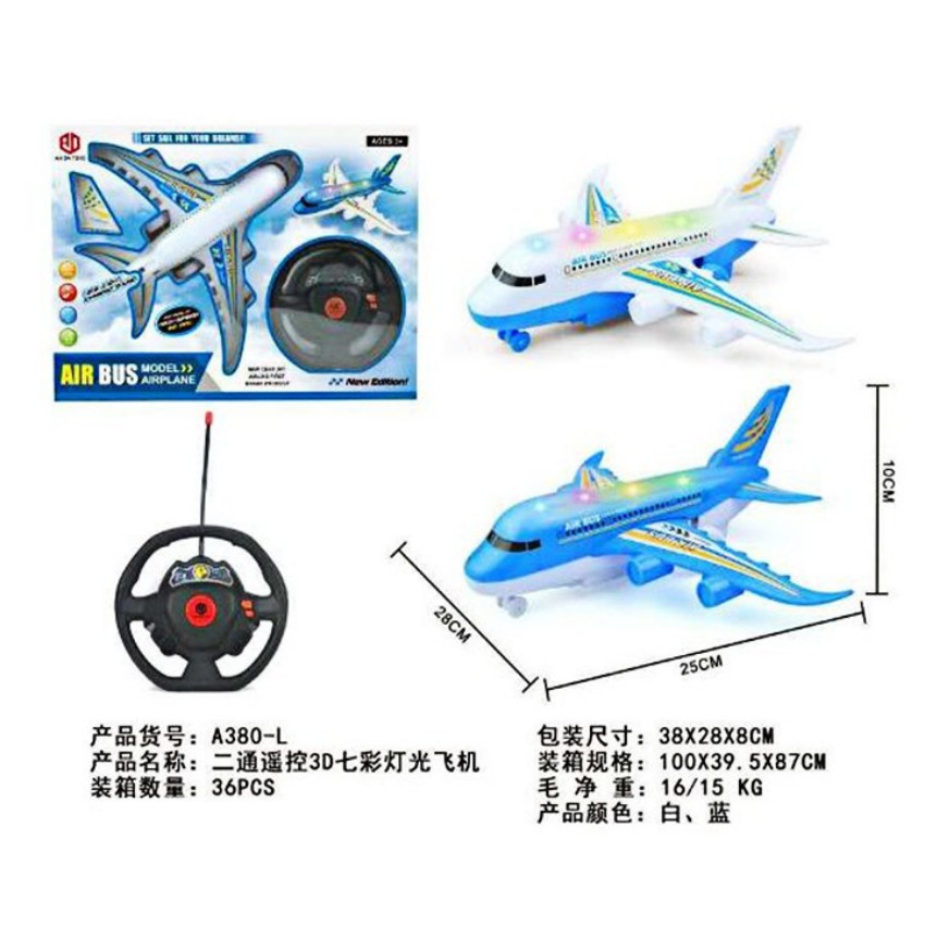 Đồ Chơi Máy Bay Điều Khiển Từ Xa 2 Chiều AirBus Di Chuyển Siêu Cấp, Vượt Địa Hình, Có Đèn Báo Sáng - Teemostores