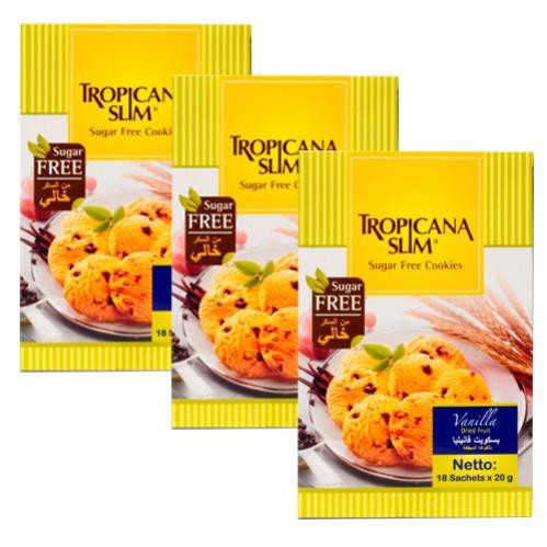 Set 3 Hộp Bánh Quy Ăn Kiêng Thương Hiệu Tropicana Slim, Tốt Cho Người Ăn Kiêng, Tiểu Đường