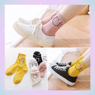 Tất Cao Cổ thêu mèo cực cute