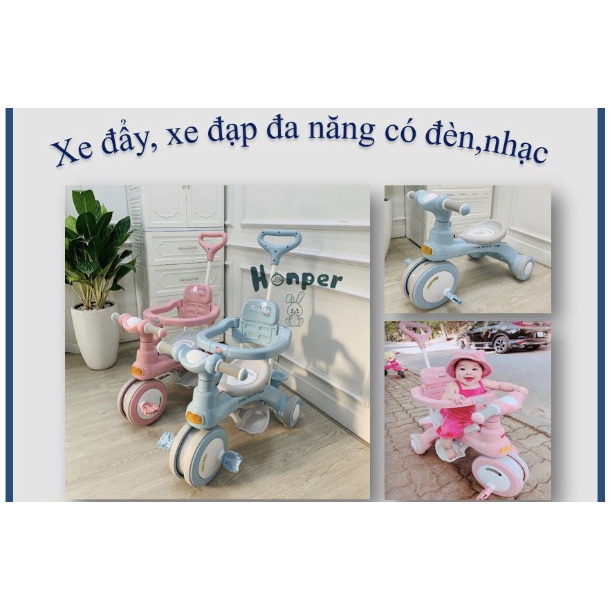 XE ĐẨY CHO BÉ KIÊM XE CHÒI CHÂN, XE ĐẠP 3 BÁNH AN TOÀN CÓ KHUNG BẢO VỆ CHO BÉ