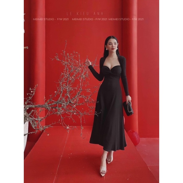 Set đầm maxi cup ngực kèm khoác
