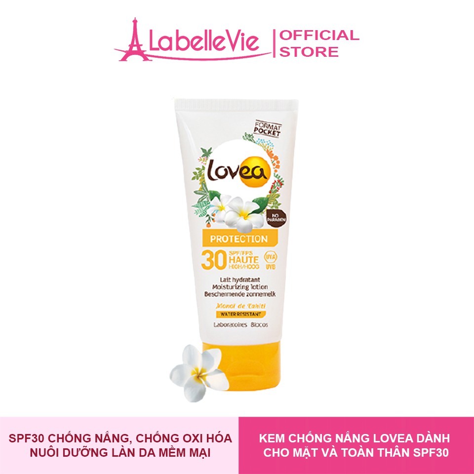 Kem chống nắng dưỡng da Lovea SPF 30 tinh chất hoa sứ trắng 90ml