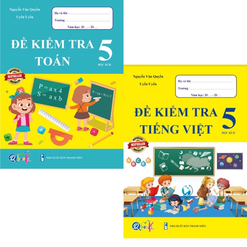 Sách - (Combo 2 cuốn) Đề Kiểm Tra Toán và Tiếng Việt 5 - Học Kì 2