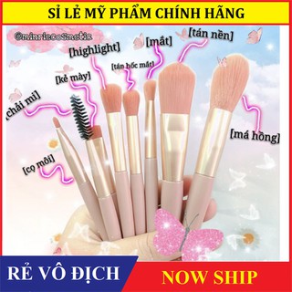 Bộ cọ 8 cây đủ loại mềm mịn siêu xinh túi zip - bao rẻ bao chất