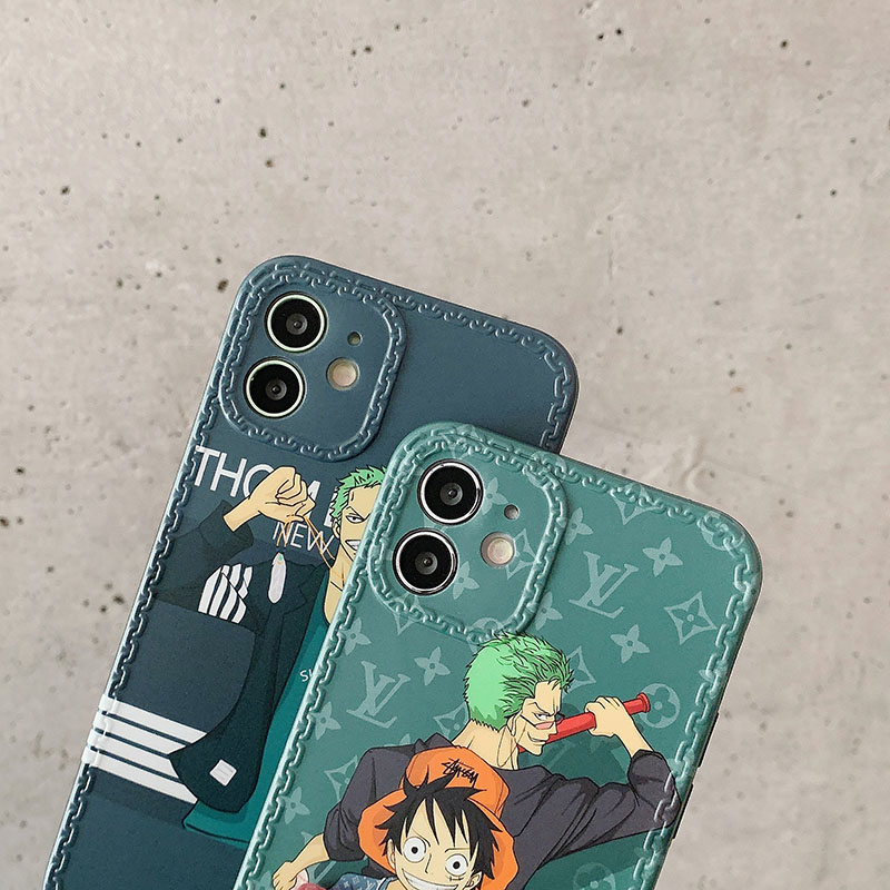 iPhone Case One Piece Luffy Zorro fashion Chain Design Matte Full Lens protection Silicone iPhone 12 Pro Max 11 Pro Max Xs Max XR 7 8Plus SE2 11 PRO MAX Fashion Soft Cover