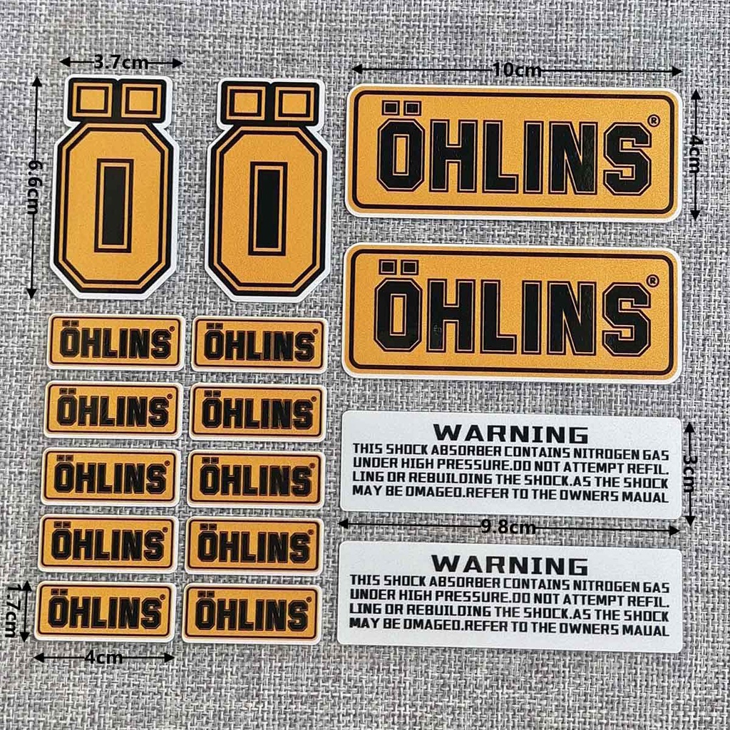 Miếng dán phản quang trang trí xe mô tô No.L093 Ohlins