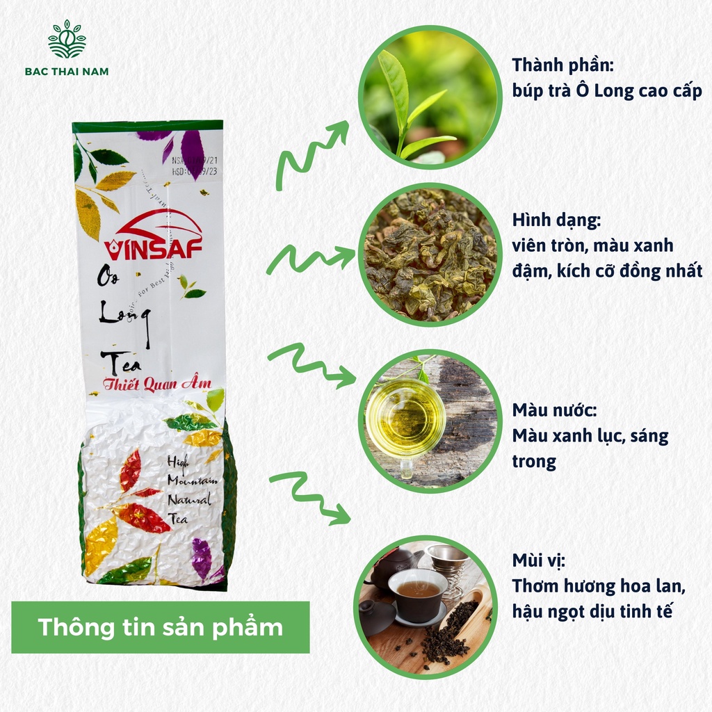 Trà olong Thiết Quan  m VinSaf 500g nguyên liệu pha chế đồ uống trà sữa TOLTQA500