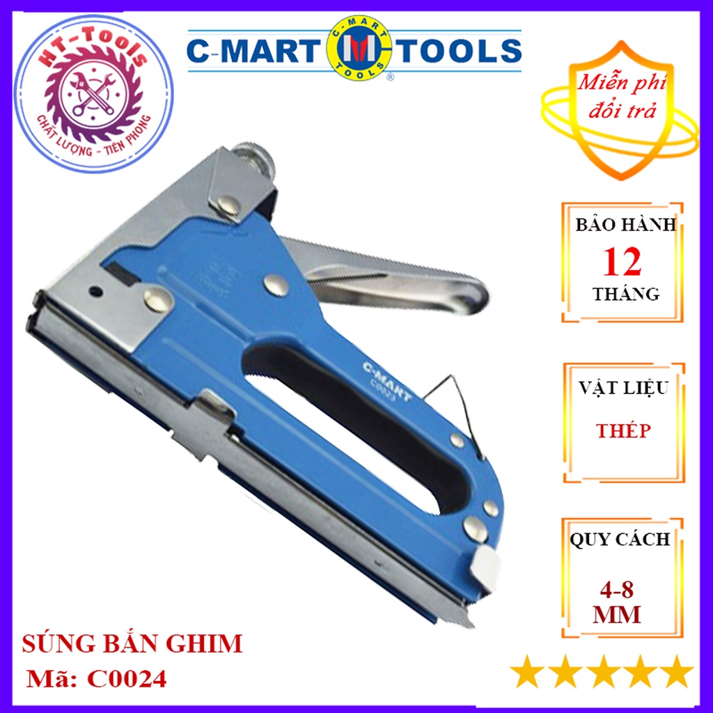 Kìm Bắn Ghim Cao Cấp Cầm Tay 4-8mm C0024 CMART