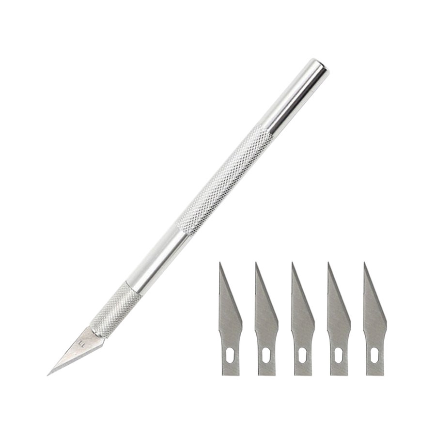 ⚡ Bộ Dao Khắc Đa Năng, Điêu Khắc Gỗ Nghệ Thuật Cán Nhôm Dài + 6pcs Lưỡi dao
