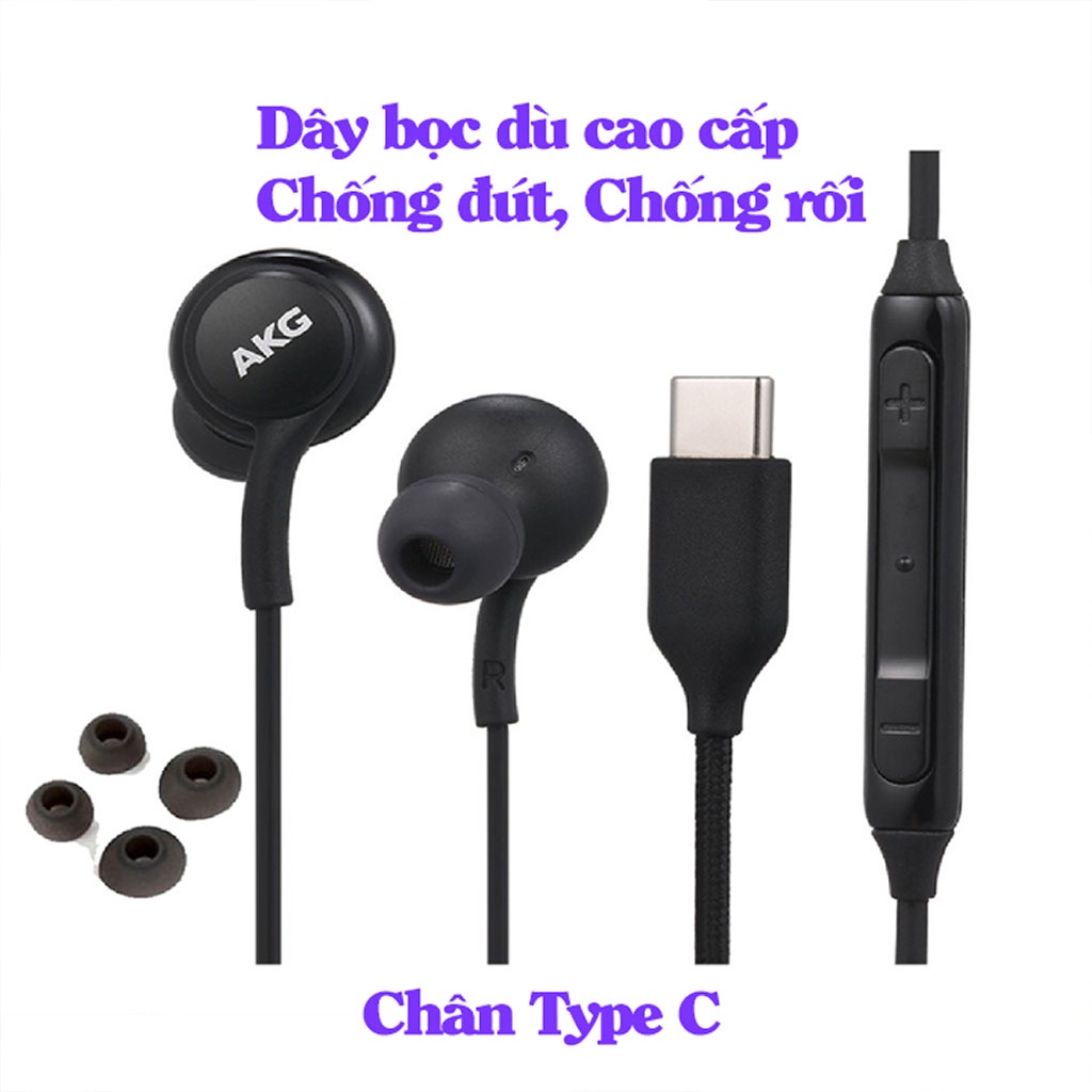 Tai Nghe Type C SAMSUNG AKG S21 S20 S22 Note10 Tai Nghe Có Dây Nhét Tai Gaming Chống Ồn - Phụ kiện ATI