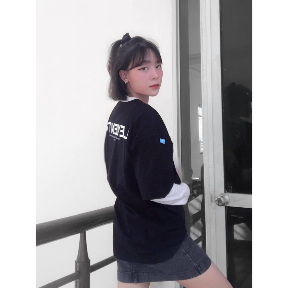 Áo thun Tee Levents XL Logo Áo thun tay lỡ nam nữ logo XL màu đen chữ trắng chất cotton cao cấp