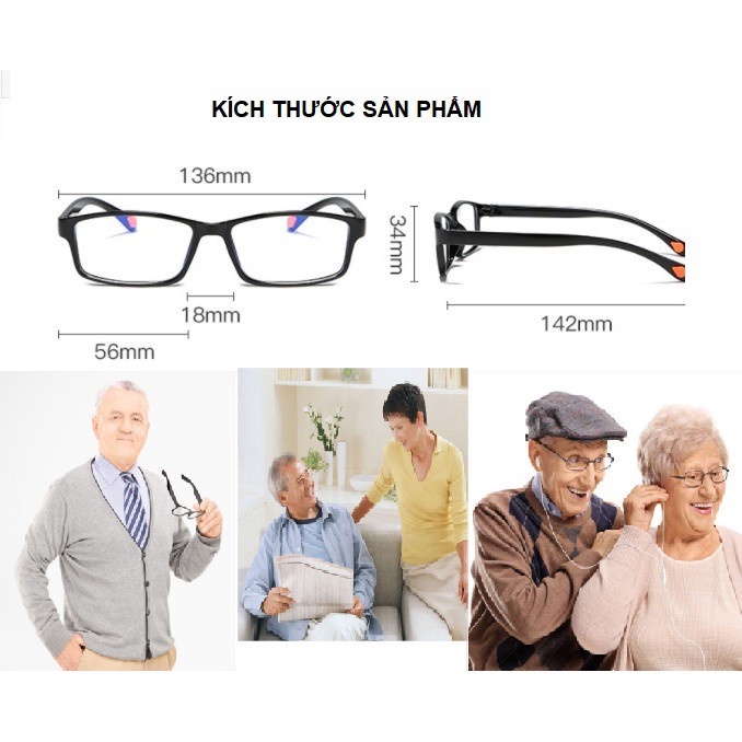 Kính viễn thị gọng nhựa dẻo kiểu dáng đẹp dành cho nam và nữ giá rẻ