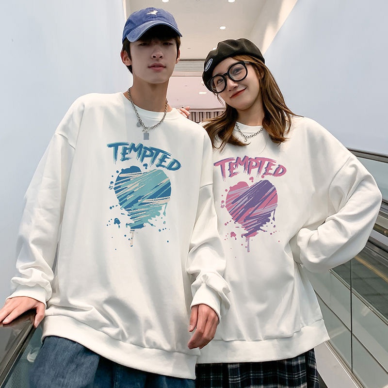 Áo sweater tay dài dáng rộng thời trang xuân thu dành cho các cặp đôi