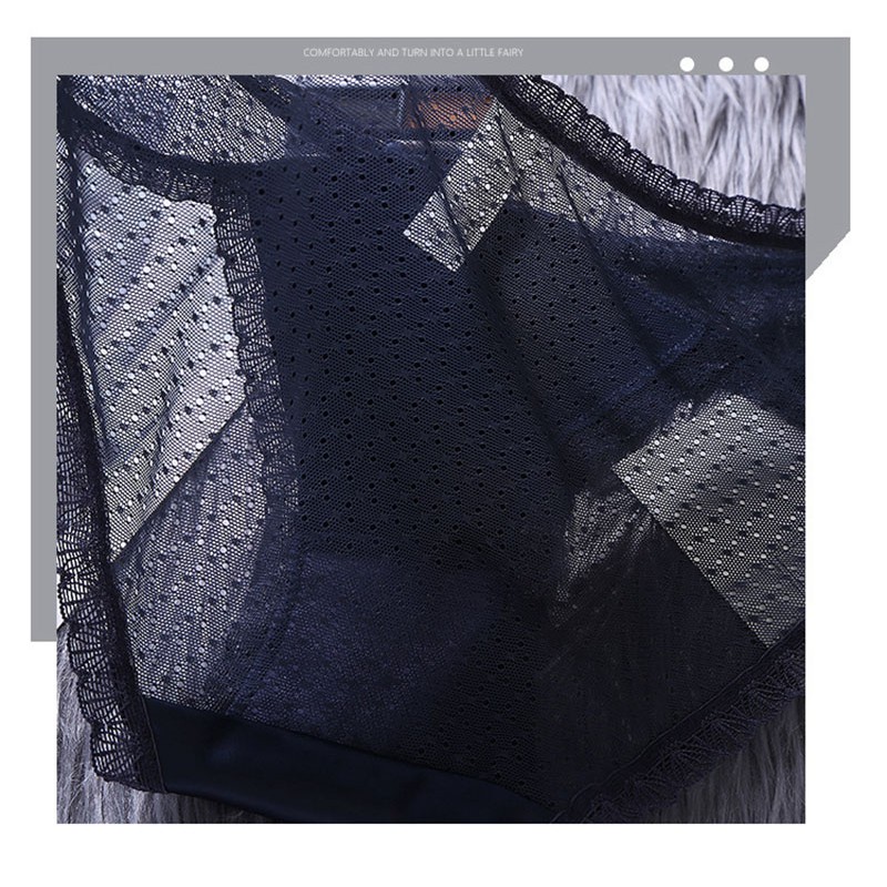 Quần Lót Lụa 100% Cotton Lưng Thấp Phối Ren Trong Suốt Siêu Mỏng Quyến Rũ Dành Cho Nữ