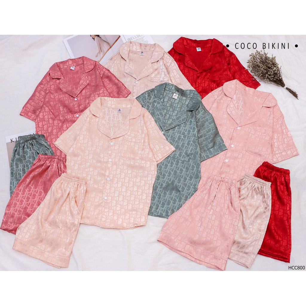 𝑪𝑶𝑪𝑶 𝑩𝑰𝑲𝑰𝑵𝑰 Bộ Đồ Ngủ - Đồ Mặc Nhà Lụa Gấm ( HCC800 )