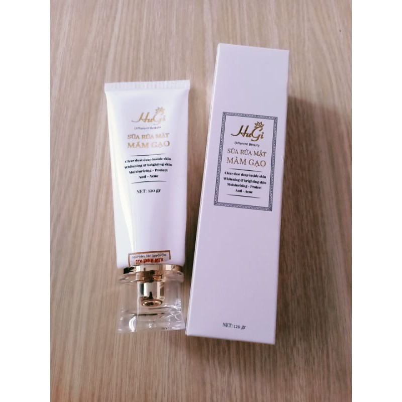 Sữa Rửa Mặt Không Bọt Loại Bỏ Bã Nhờn, Hỗ Trợ Làm Sáng Và Mịn Da HuGi 120ml Chính Hãng 100% | BigBuy360 - bigbuy360.vn