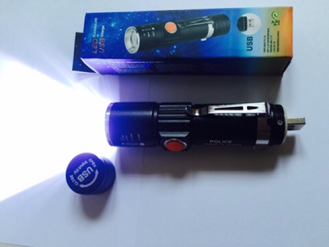 Đèn pin police 3 chế độ ,cổng sạc usb