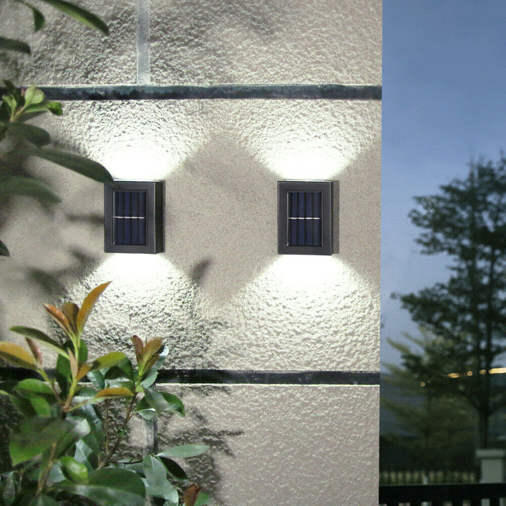 Solar Power 2 LED Light Path Way Wall Landscape Mount Garden Fence Lamp Outdoor 3Color