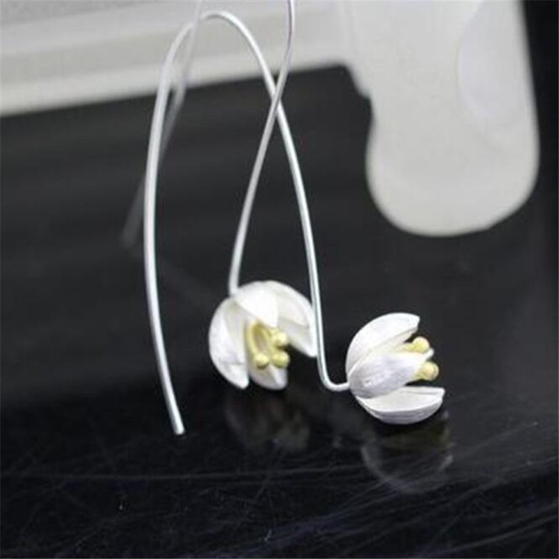 Bông Tai Mạ BạC 925 HìNh Hoa Sen E047