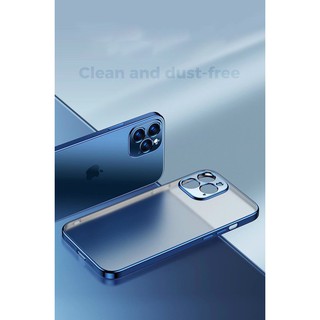 Ốp lưng nhám viền màu iPhone 12 Mini/ 12/ 12 Pro/ 12 Pro Max/ 11/ 11 Pro/ 11 Pro Max/ Xs Max/ X/7 8 Plus bảo vệ camera